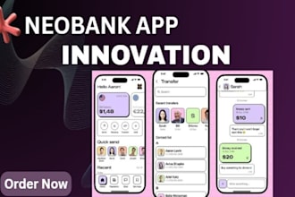 develop a neobank app, money transfer app, p2p payment app, digital wallet app