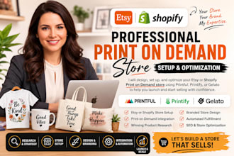 setup etsy pod shop shopify print on demand store with printful printify gelato