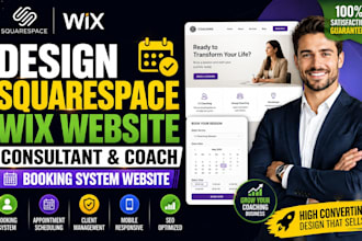 design squarespace website redesign wix website for coaching consultant booking
