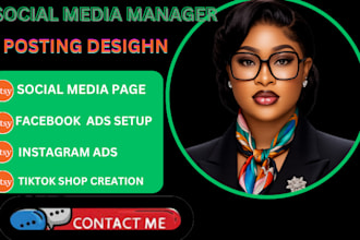 do social media post, facebook ads creative, tiktok shop creation, instagram ads