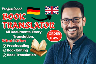 polish and translate literary books from english to german or german to english