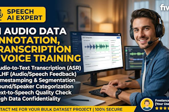 do audio data annotation, audio to text transcription, and ai voice training
