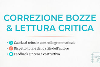 correzione bozze e beta reading in italiano