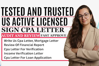 write CPA letter, CPA comfort letter, income verification, financial statement