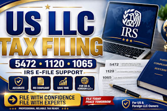 prepare and efile US llc tax returns 5472 1120 1065 business taxes