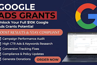 setup ad grants and manage google ads ppc campaigns for nonprofits