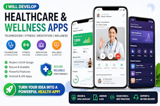 develop health care app, telemedicine, fitness app, meditation app, wellness app