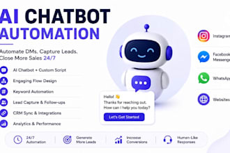 build manychat chatbot for facebook, instagram and whatsapp, automate using many