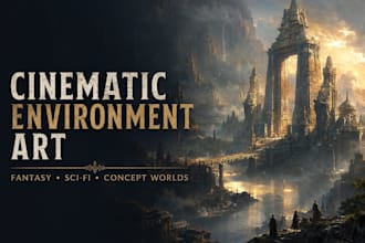 create cinematic ai environment and fantasy concept art