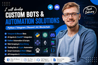 build python automation telegram bot discord bot ai agent web scraping