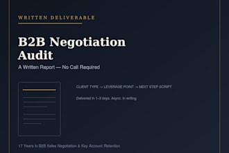 analyze your b2b negotiation and give you a written strategy