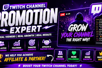 boost your twitch channel and increase your live viewers and achieve partner