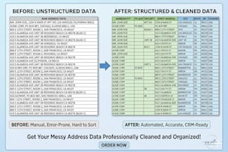 data cleaning, excel data cleanup, and formatting