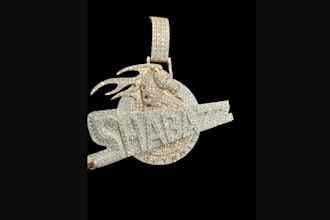 make 3d cad iced out jewelry,3d design custom rapper pendant, chain ring for stl