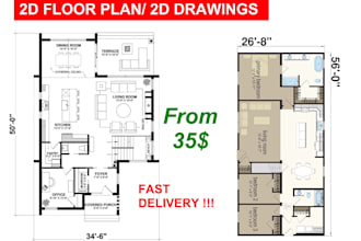draw colored 2d floor plans, site plans, and master plans