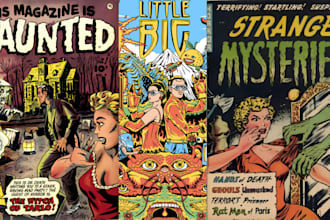 create horrror comic vintage poster vintage illustration comic art retro poster