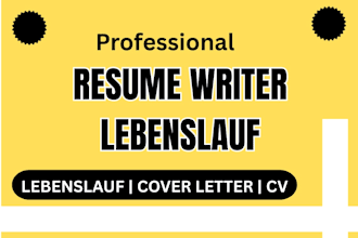 write an ats german CV, lebenslauf, bewerbung and cover letter