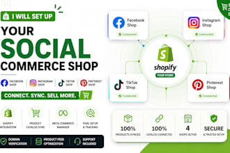 setup facebook shop instagram shop tiktok shop with shopify integration