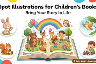 draw spot illustration children story books and picture books