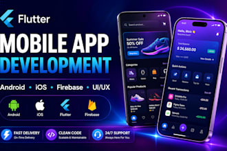 develop a custom flutter app from figma for android and ios
