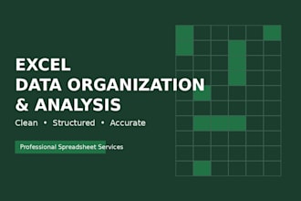 organize, clean and analyze your data in excel