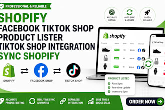 shopify facebook tiktok shop product lister tiktok shop integration sync shopify