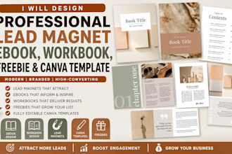 design ebook, lead magnet, workbook, freebie, branded pdfs and canva template