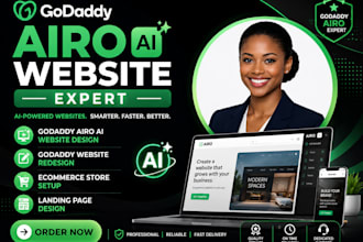 build godaddy airo ai website, redesign godaddy website professionally