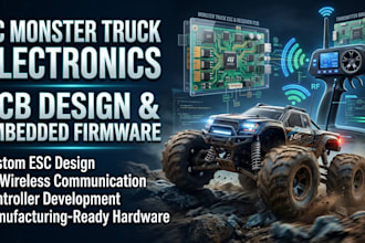 design rc monster truck electronics, controller pcb and embedded firmware