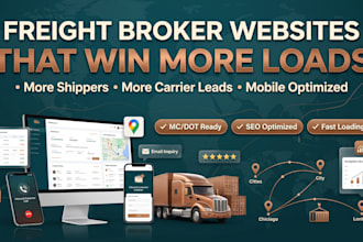 design freight broker website with carrier packet and quote request