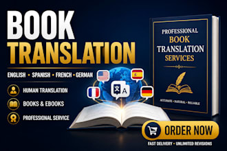 translate your book ebook or manuscript into spanish french german and english