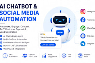 integrate or automate social media customer support with ai,ai chatbot,ai agent