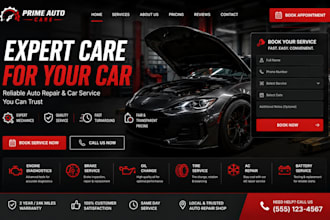 design wix auto repair mechanic website car repair car service booking website