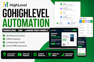 create gohighlevel CRM workflows, automations and pipelines