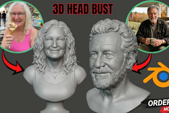 convert 2d to 3d custom head, photo to portrait 3d sculpt model for 3d printing