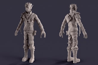 scultp custom 3d miniatures,dnd,rpg tabletop characters for 3d printing