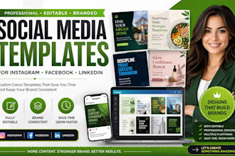 design editable canva social media templates for instagram, tik tok and facebook
