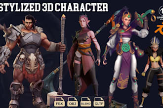 create stylized 3d character 3d game character 3d model for unity unreal engine
