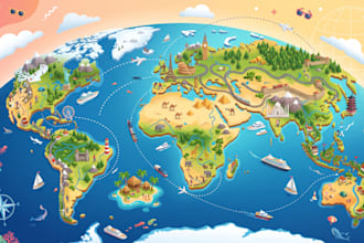 create tourist map, city guide map, visitor map, travel map and vacation map