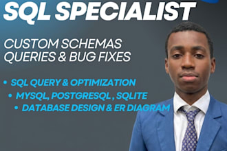 write sql queries, design database schemas, and fix sql errors