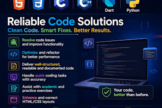 fix bugs, debug, and write code in python, c, cpp, HTML, css, and dart