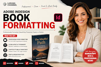 do adobe indesign book formatting, interior book layout indesign and typesetting