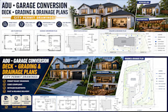design adu garage conversion deck grading and drainage plans permit