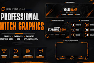 design professional twitch panels, banners, overlays, and stream graphics