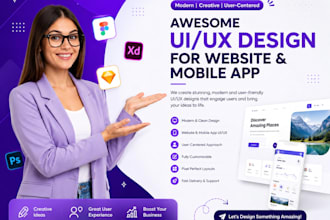 do awesome ui ux design for website ui ux and mobile app ui ux