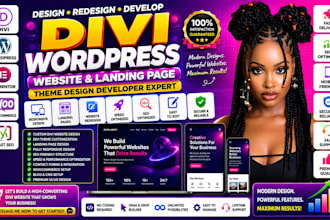 build redesign divi wordpress landing page website theme design developer expert
