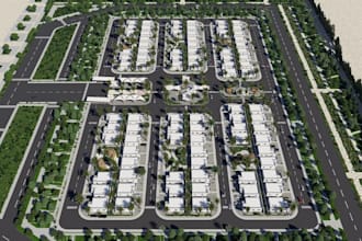 design subdivision layout masterplan residential estate site plan aerial render