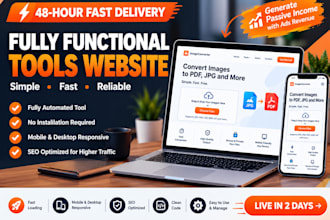 build fully functional automated tool website for ad revenue and passive income