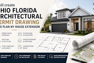 create ohio florida architectural permit drawing site plan house extension