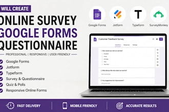 create professional online survey, google forms, questionnaire, jotform typeform